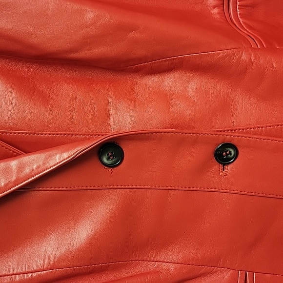 Jones New York sz medium red leather blazer. New fully lined butter soft - Picture 2 of 7